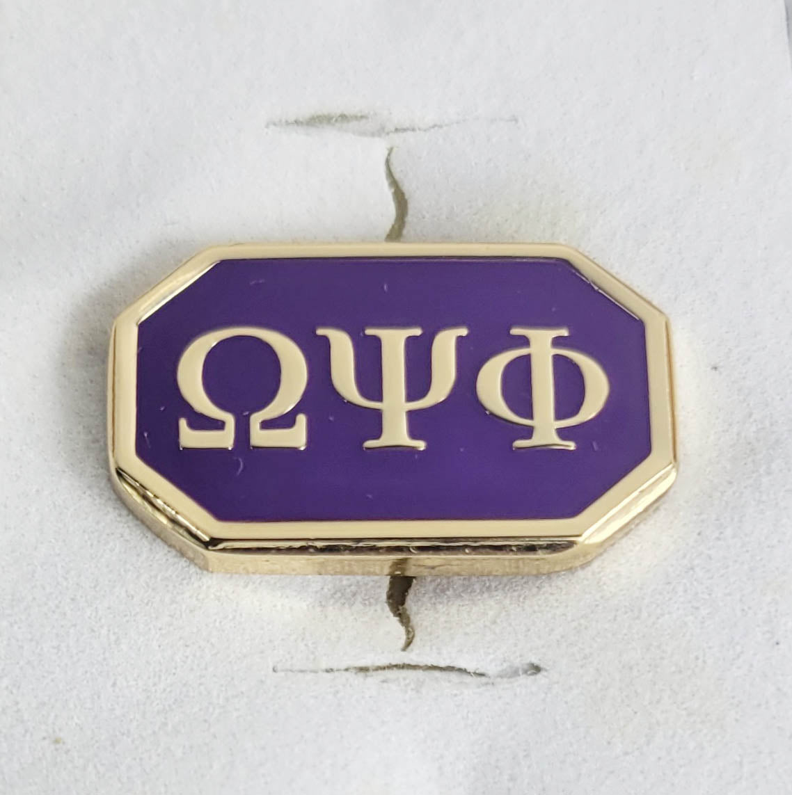 Omega Purple Octagon Lapel Pin