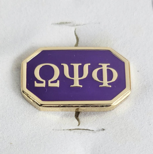 Omega Purple Octagon Lapel Pin