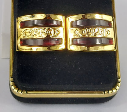 Omega Purple Marble Cuff Links