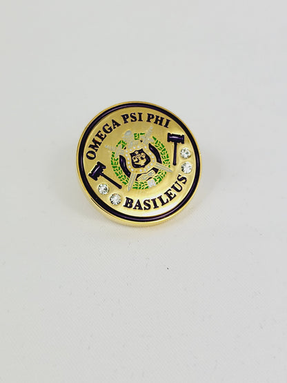 Omega Gold Basileus Crystal Lapel Pin