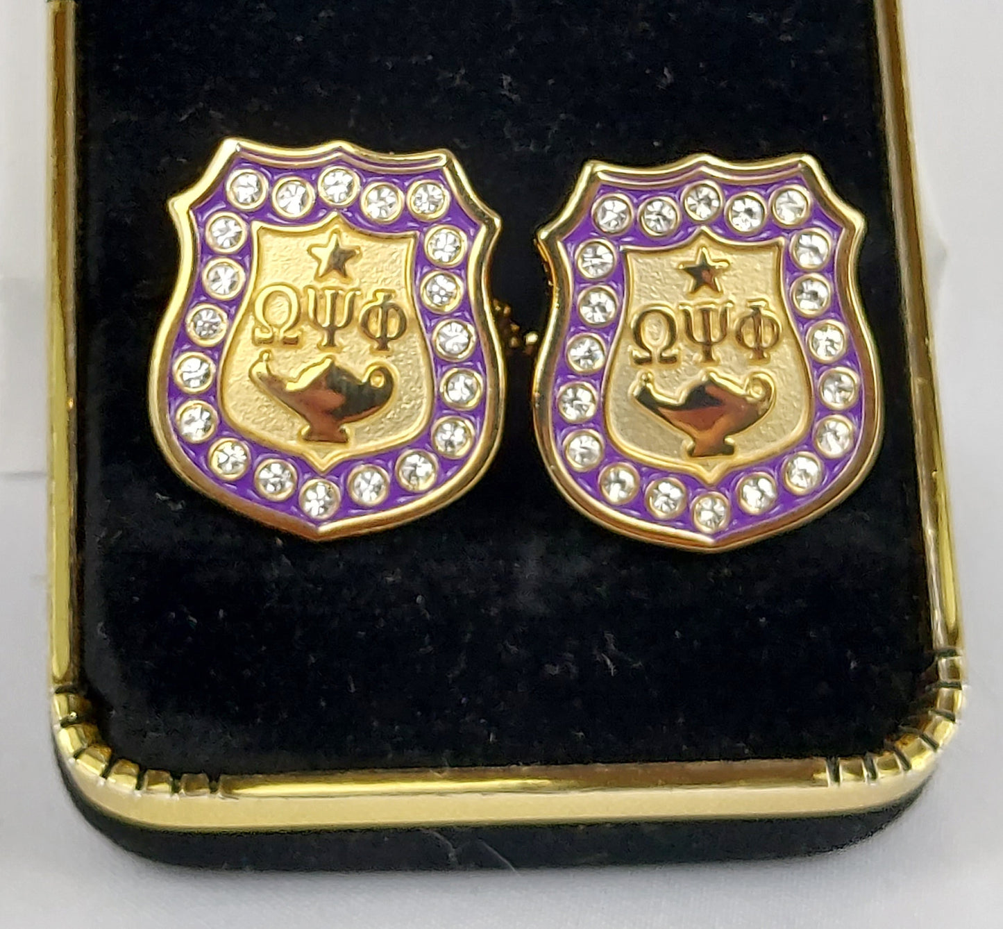 Omega Purple Outer Crystal Cuff Links