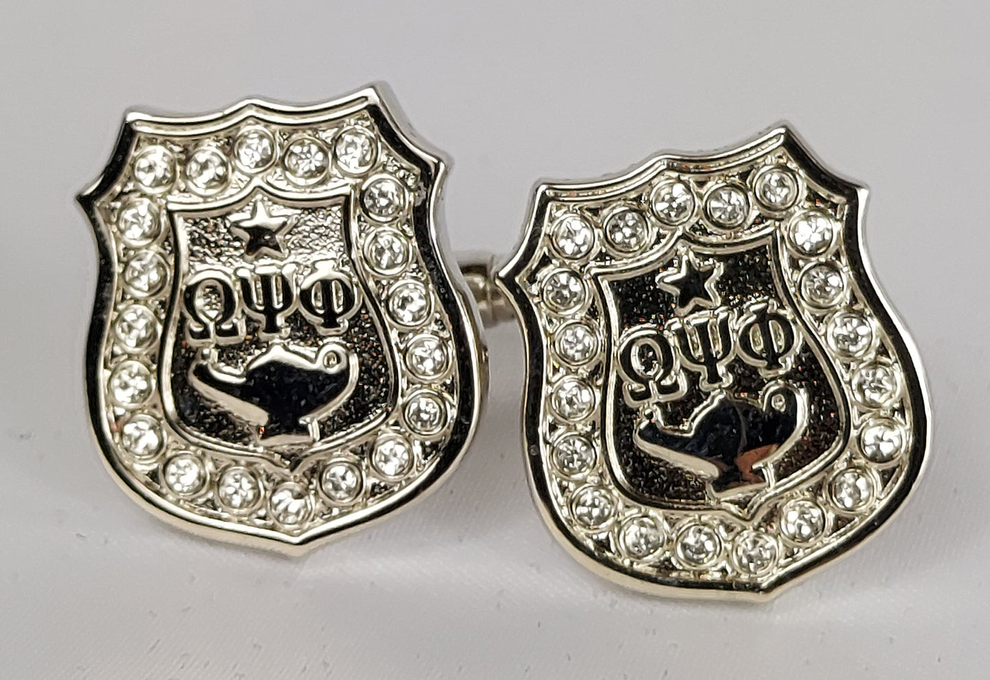 Omega Silver Stone Cuff Links