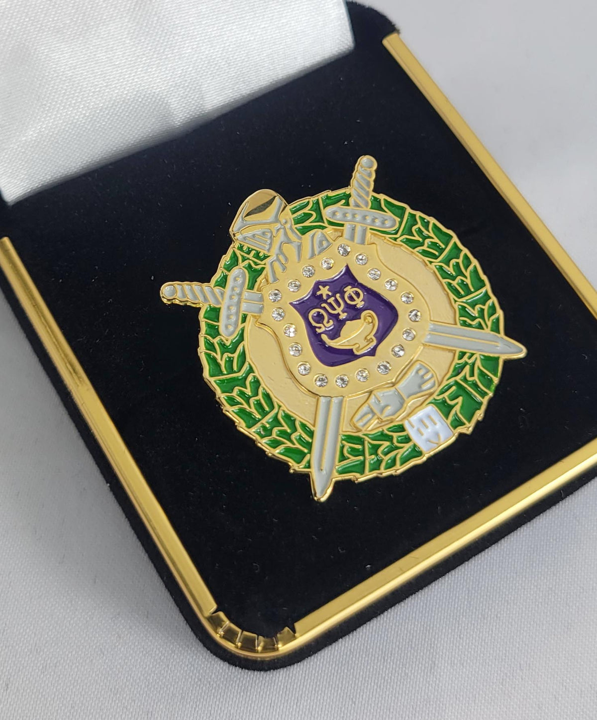 Omega Colored Shield Lapel Pin