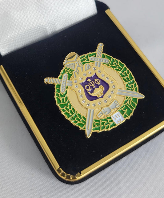 Omega Colored Shield Lapel Pin