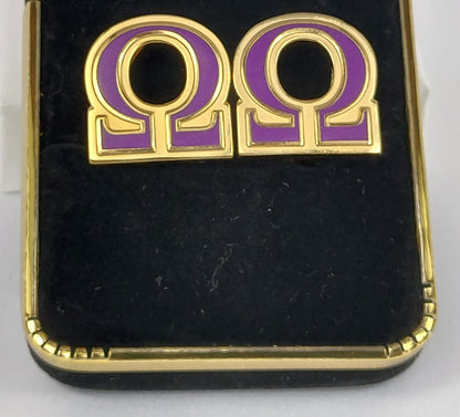 Omega Q Gold-purple Cuff Links