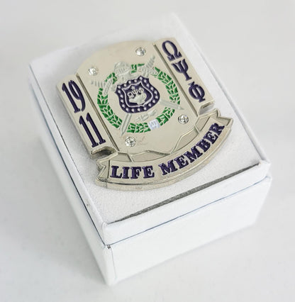 Omega Silver Life Member Lapel Pin