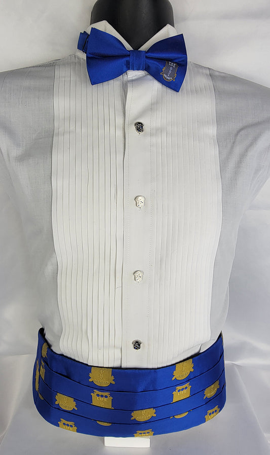 PBS Blue Life Member Bowtie and Multi life member cummerbund set.jpg