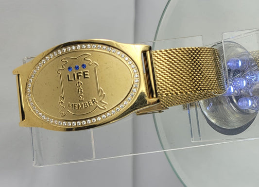 PBS Gold Life Member Mesh Band Bracelet
