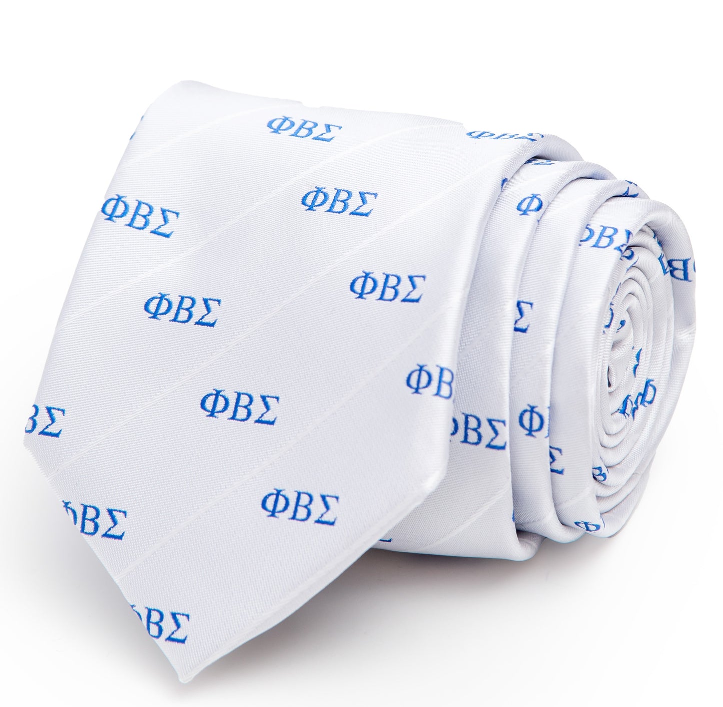 PBS WHITE 3 LETTER W/WHITE LINES Neck tie