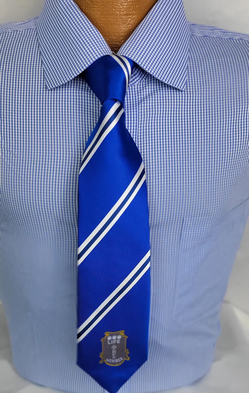 Pbs Blue Striped Life Member Blue Tie