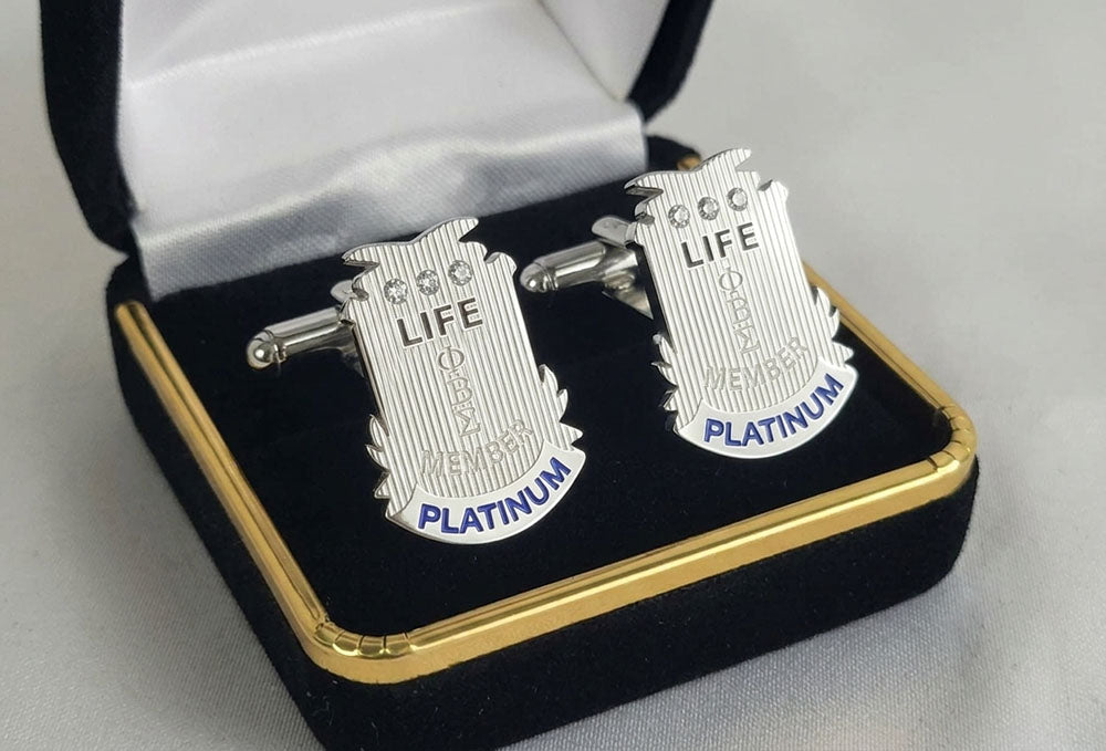 PBS  Platinum Stone Life Member Cufflinks