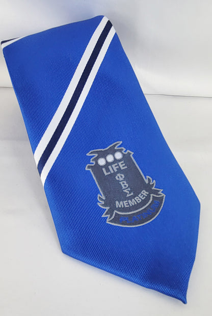 Pbs Blue Striped Life Member Silver Tie