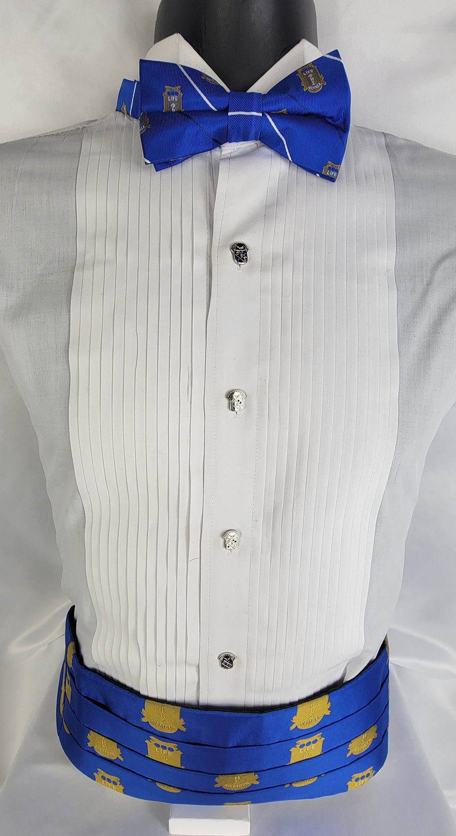 Phi Beta Sigma Multi Life Member Blue Bowtie and Cummerbund Set