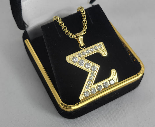 Sigma Gold Crystal Necklace
