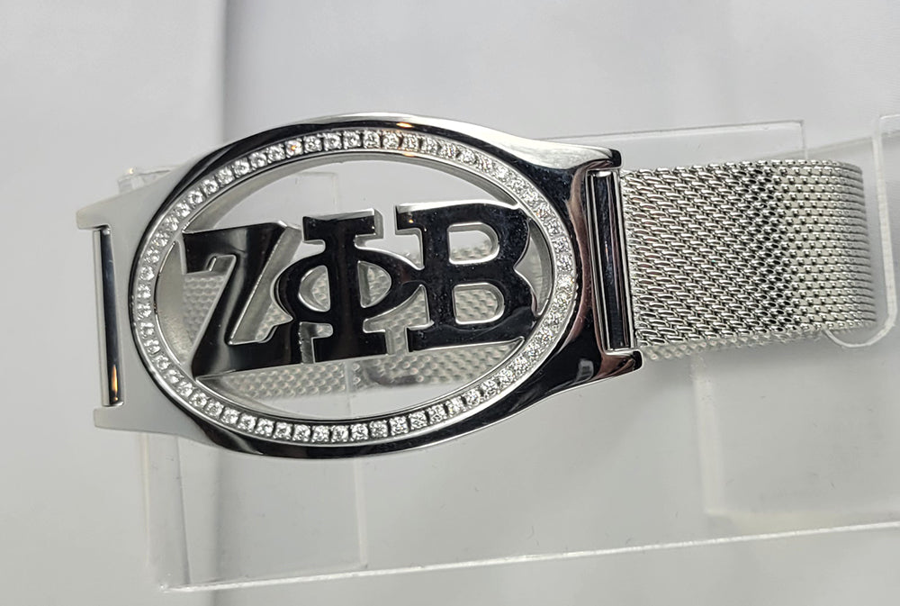 ZETA 3 LETTER SS MESH BAND BRACELET