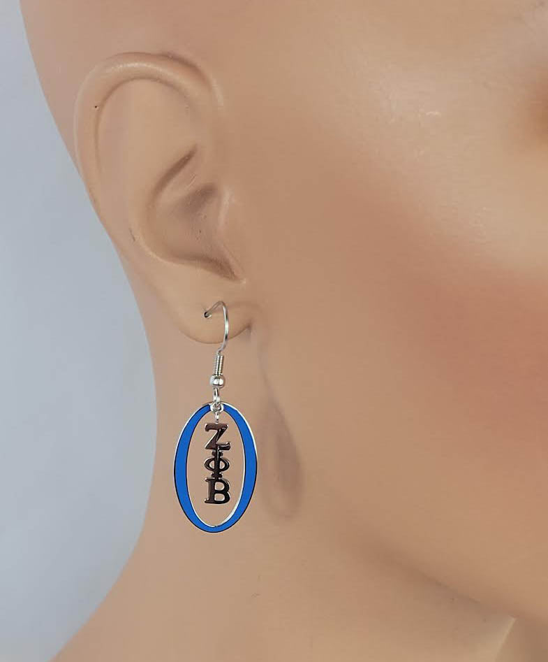 Zeta Blue Silver Ss Earrings