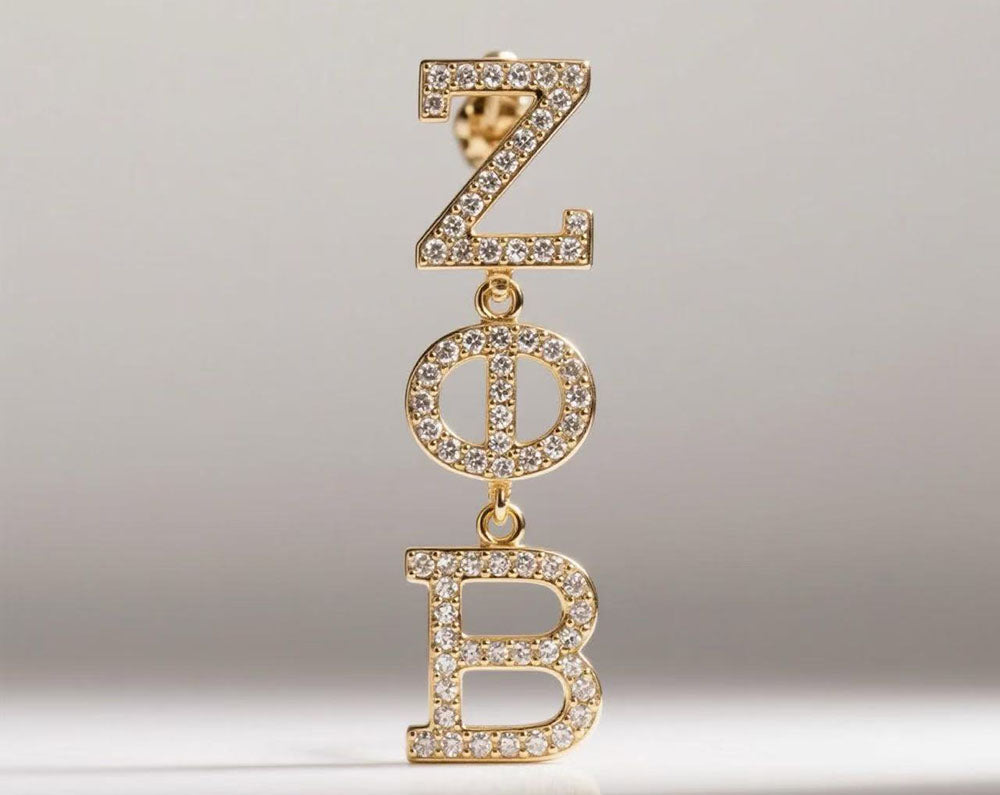 Zeta Gold Crystal Earrings