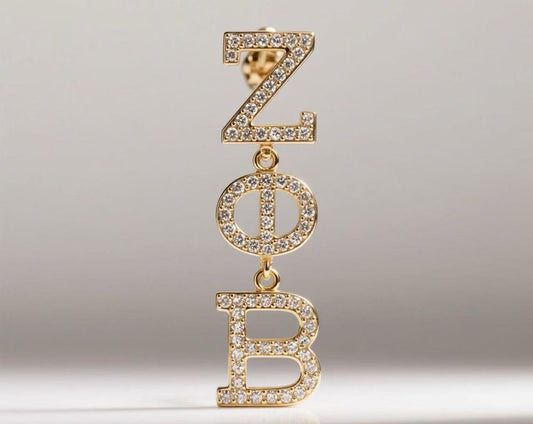 Zeta Gold Crystal Earrings