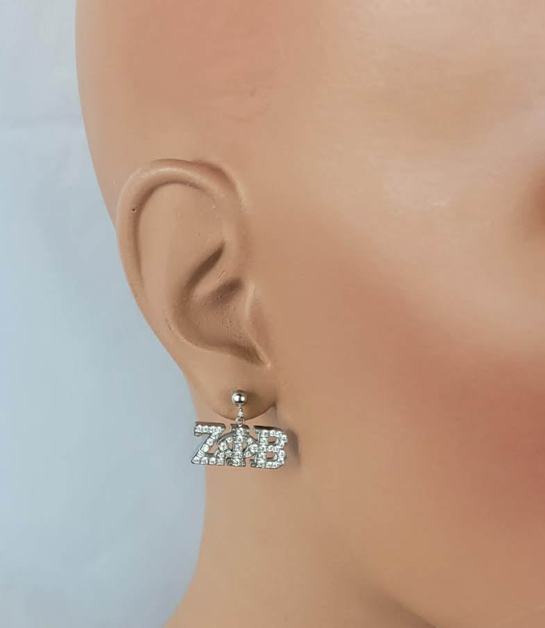 Zeta Silver Crystal Stud Ss Earrings