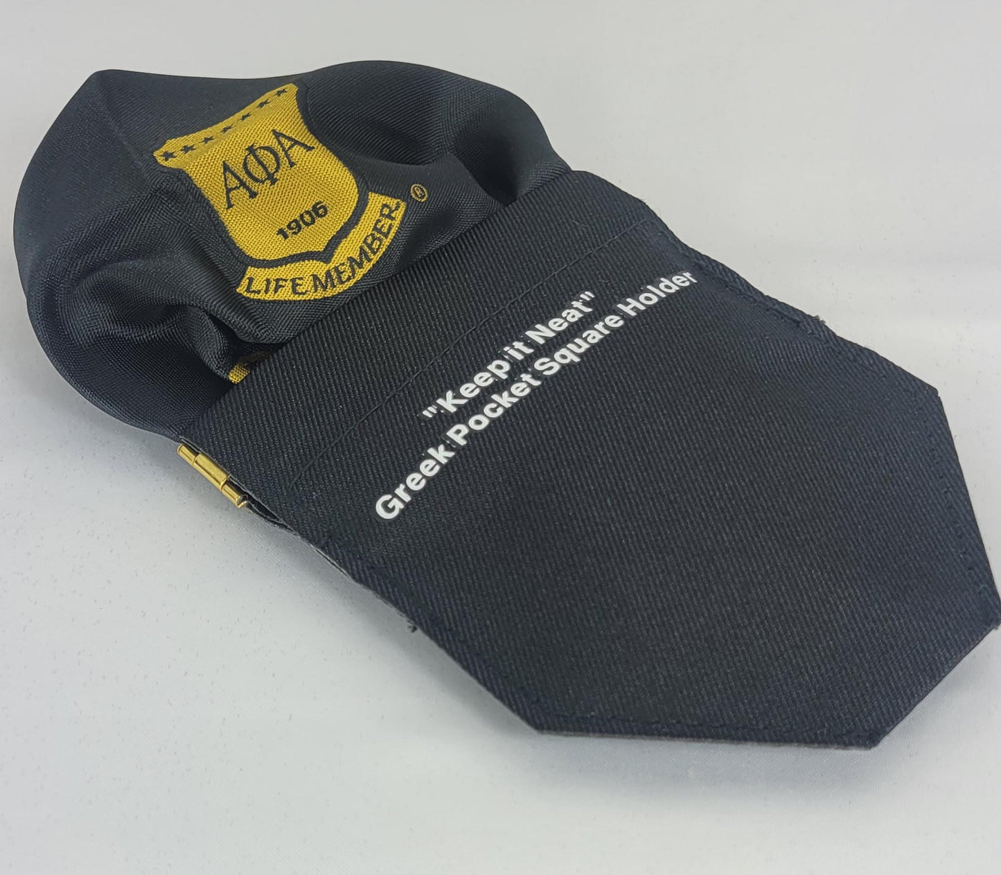 Alpha Black Life Member Pocket Square