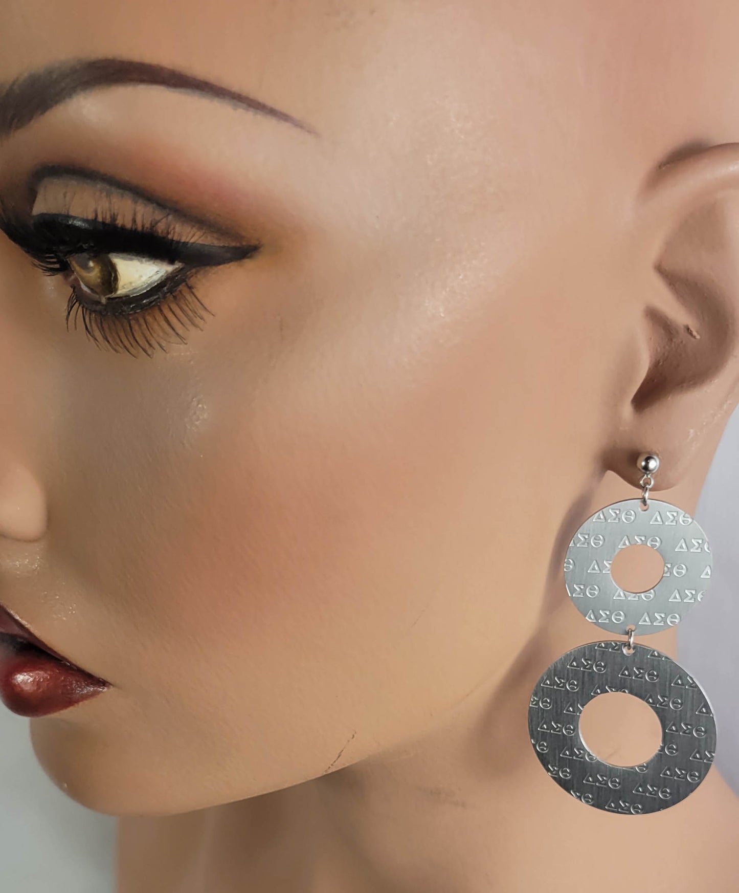 Delta Silver 3 Letter Hoop earrings