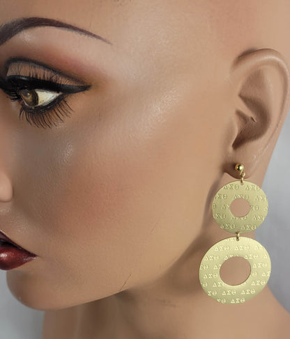 Delta Gold 3 Letter Hoop earrings