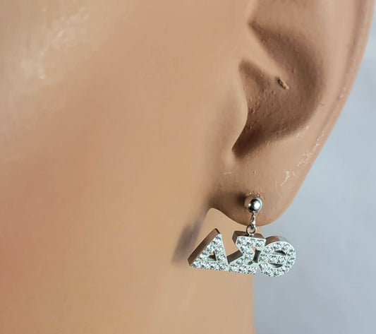 Delta Silver Ss Crystal Post Earrings
