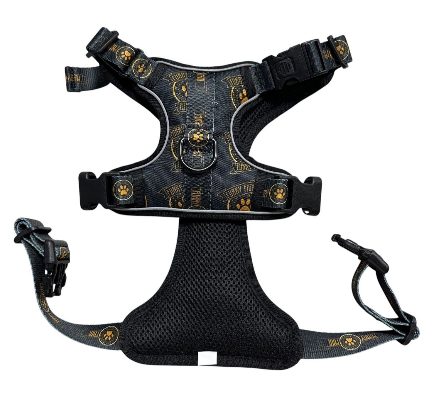 Furry Fam Black and Gold Harness