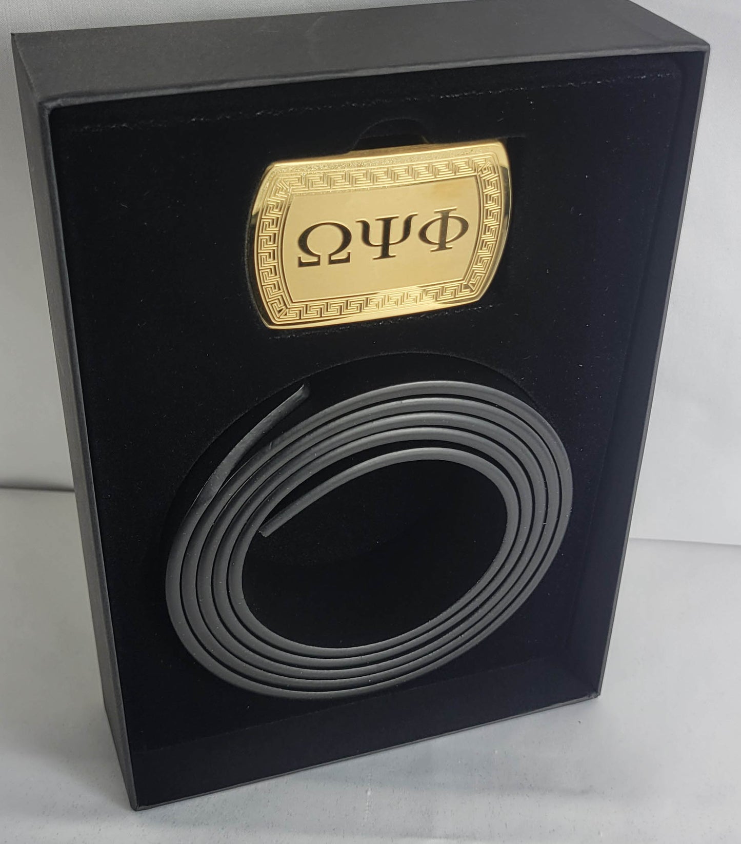 OMEGA GOLD 3 LETTER LEATHER BELT SET