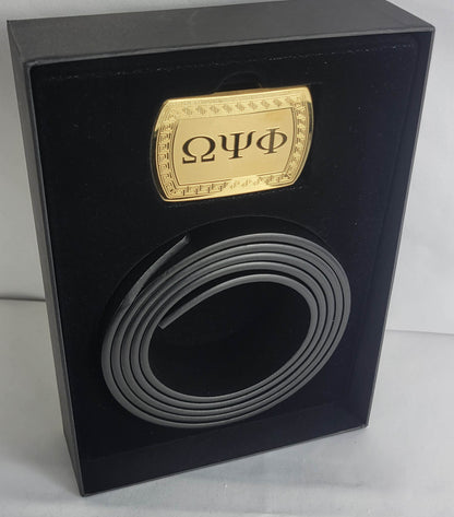 OMEGA GOLD 3 LETTER LEATHER BELT SET