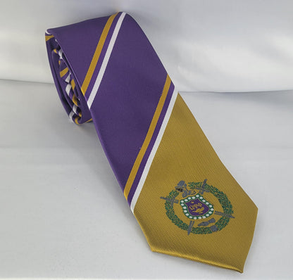 Omega Purple Broad Stripe Crest Tie