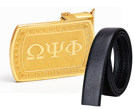 OMEGA GOLD 3 LETTER LEATHER BELT SET