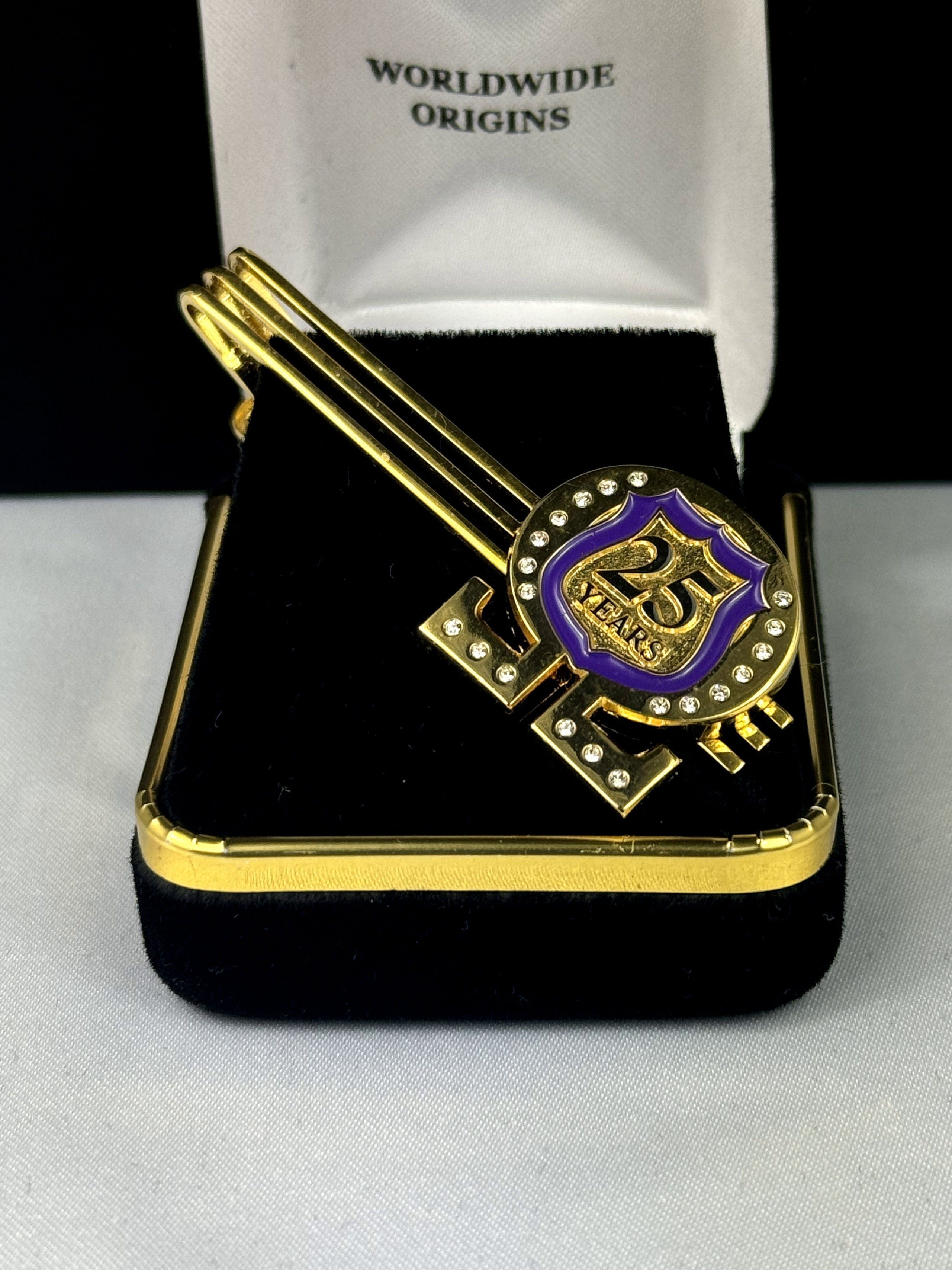 Omega Shield 25 Year's Tie Bar – Worldwide Origins