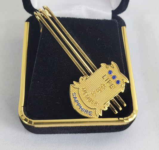 Pbs Sapphire Life Member Sapphire Tie Bar
